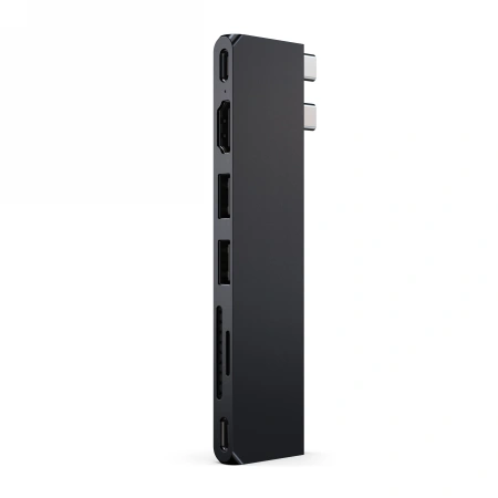 Hub Satechi Pro Hub Slim z podwójnym USB-C do Apple MacBook (2xUSB-A, USB-C 4, HDMI, SD/microSD, USB-C) (midnight)