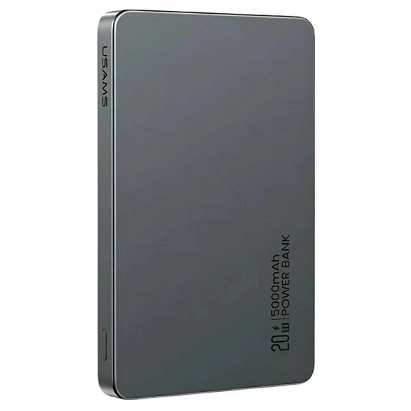 USAMS US-CD231 Power bank with wireless charging 5000mAh 20W PD Fast Charge gray/tarnish