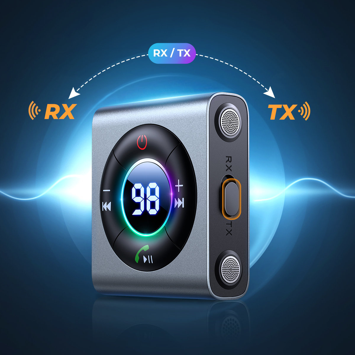 Transmitter Joyroom JR-CB2 Bluetooth AUX (transmitter/receiver) for car/TV grey