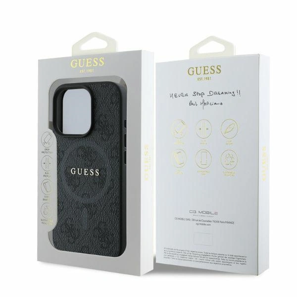 Case Guess GUHMP16XG4GFRK Apple iPhone 16 Pro Max hardcase 4G Ring Classic Logo MagSafe black
