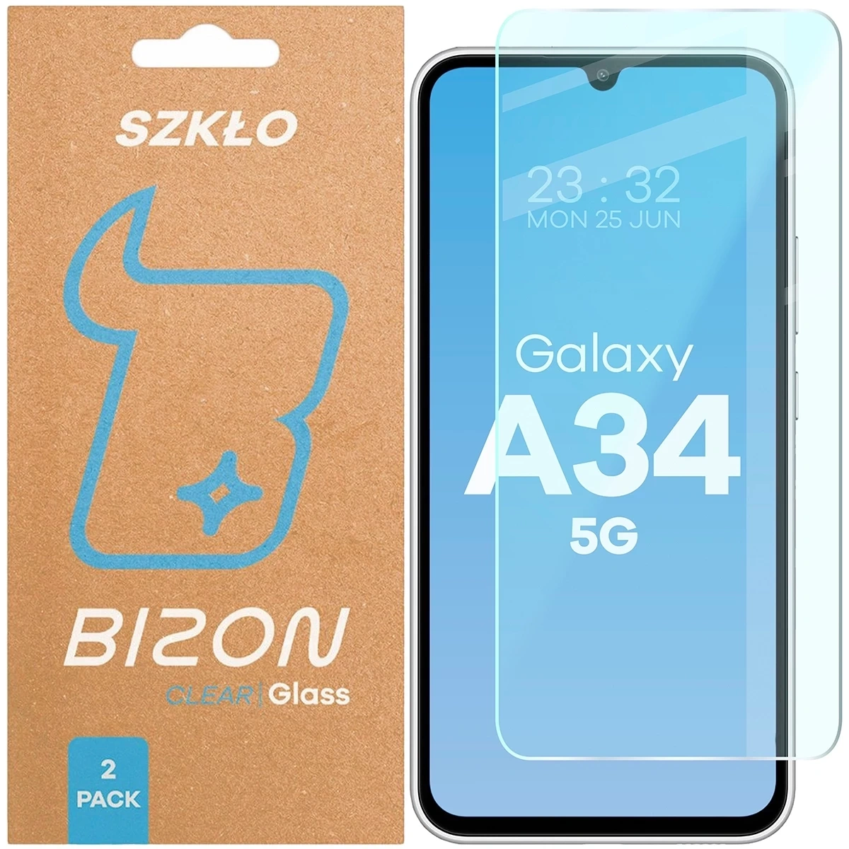 Szkło hartowane Bizon Glass Clear Duo do Samsung Galaxy A34 5G [2 PACK]