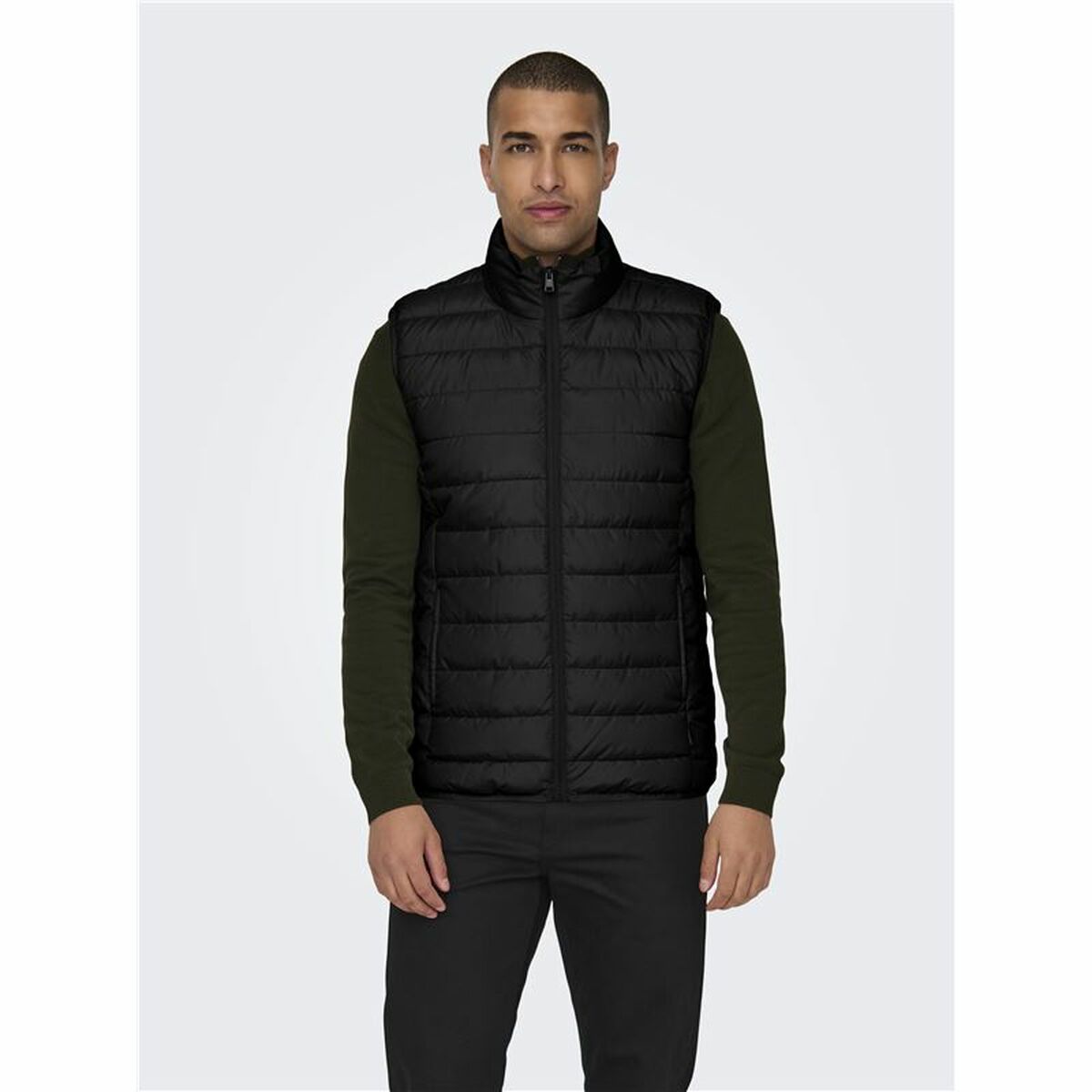 Men's Sports Gilet Only & Sons brody Quilt Black