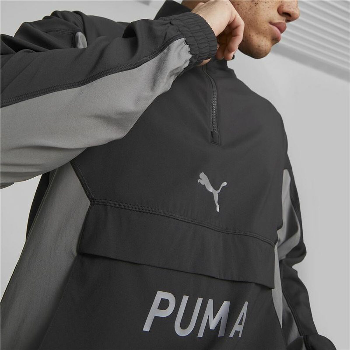 Men's Sports Jacket Puma Fit Woven Black Men's Sports Jacket Puma Fit Woven Black