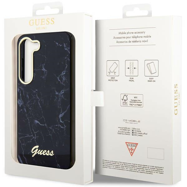 Guess GUHCS23SPCUMAK Samsung Galaxy S23 black hardcase Marble
