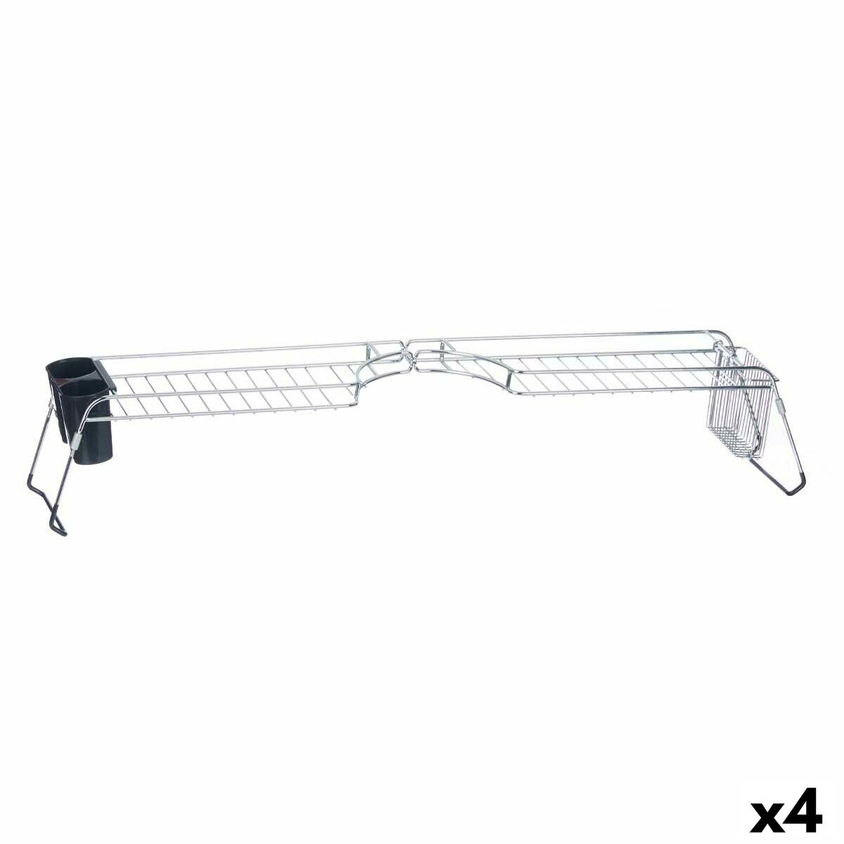 Draining Rack for Kitchen Sink Kinvara W3422A-1 Black Silver Metal polypropylene 44 x 11 x 16 cm (4 Units)
