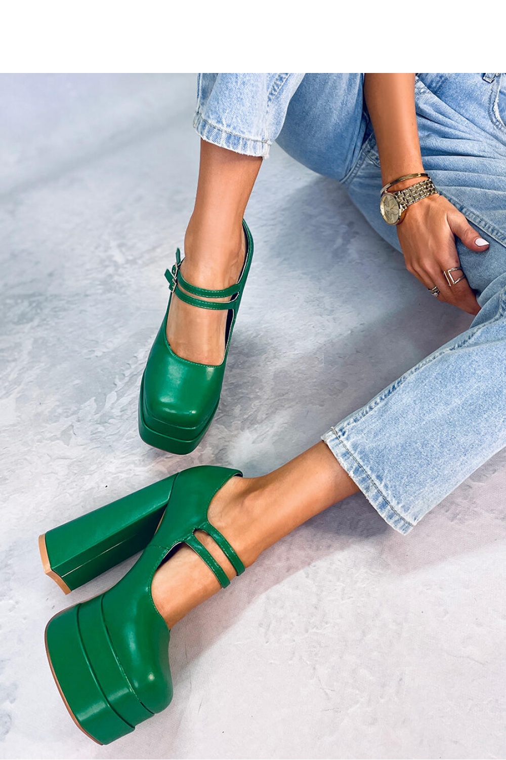  Platform pumps model 176991 Inello  green