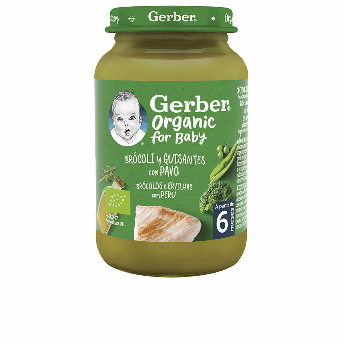 Baby food Nestlé Gerber Organic Pavo Peas Broccoli 190 g