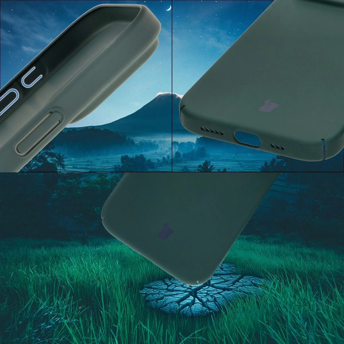 Etui Bizon Case Łupka do Apple iPhone 16 Pro zielone
