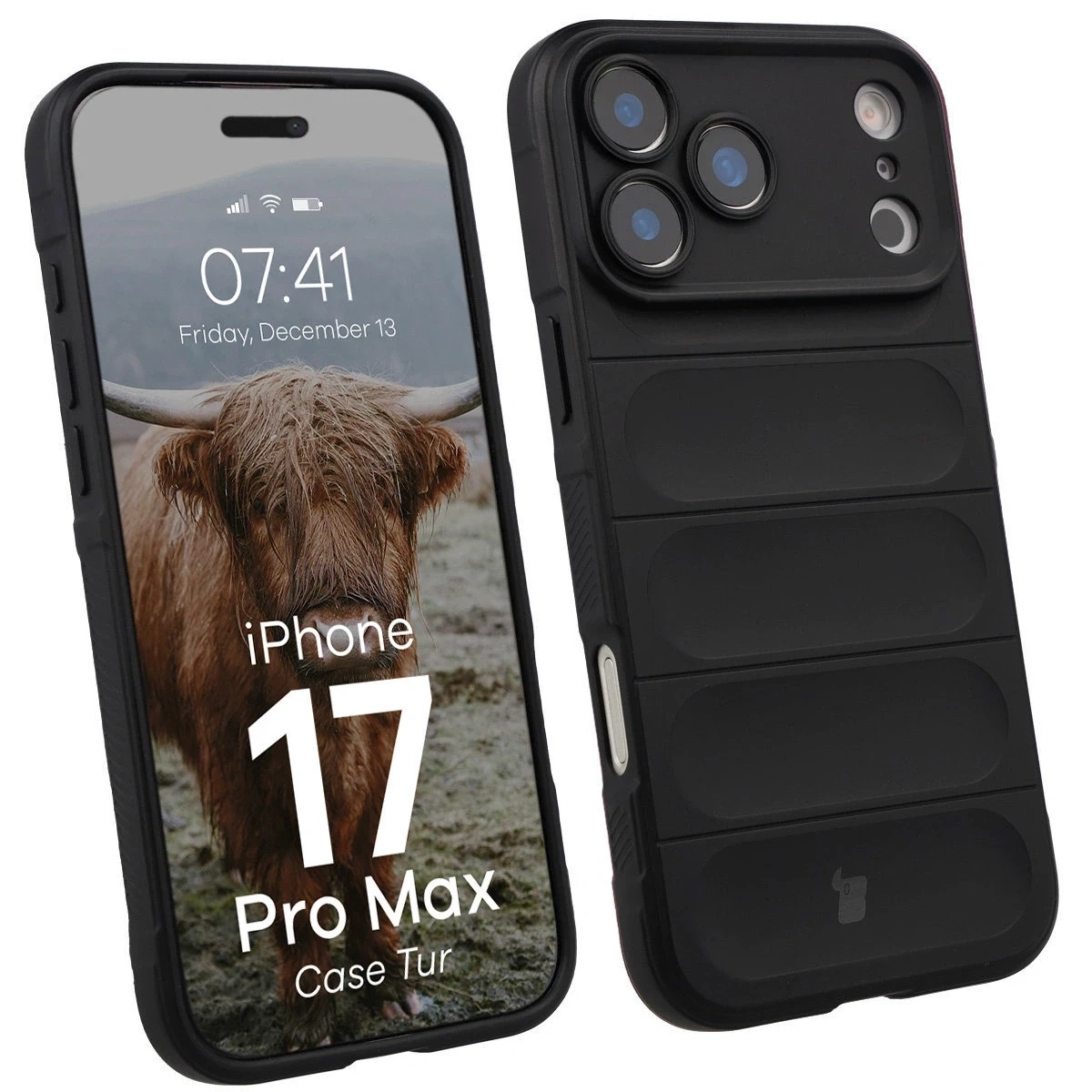 Pancerne etui Bizon Case Tur do Apple iPhone 17 Pro Max czarne