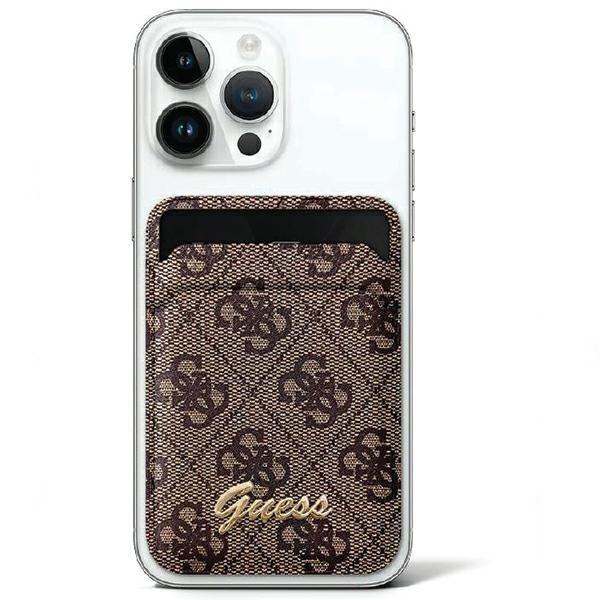 Guess Wallet Card Slot Stand GUWMSHG4SHW MagSafe 4G Classic Logo brown
