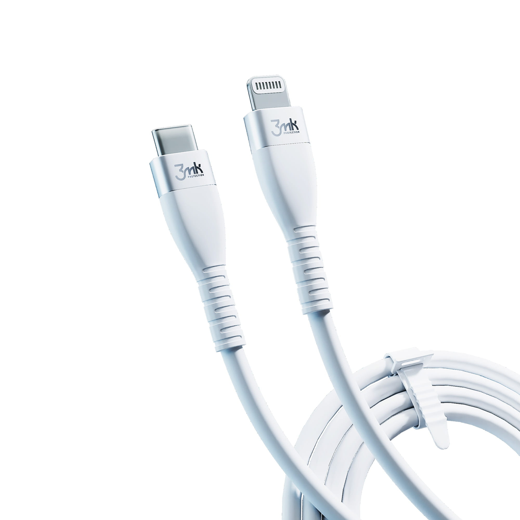 3MK HyperSilicone USB-C - Lightning MFI Cable 20W 3A 1m white