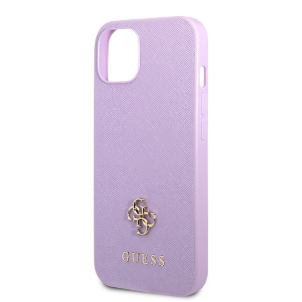 Guess GUHCP13SPS4MU Apple iPhone 13 mini purple hardcase Saffiano 4G Small Metal Logo