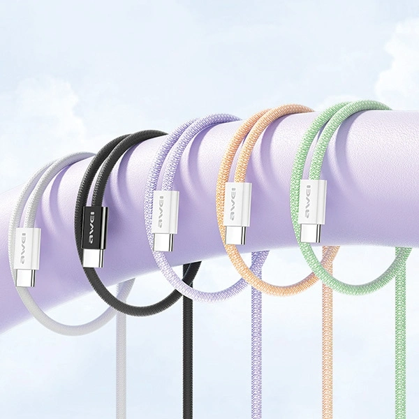 AWEI CL-219T USB-C / USB-C cable 60W 1m compatible with iPhone 15 black