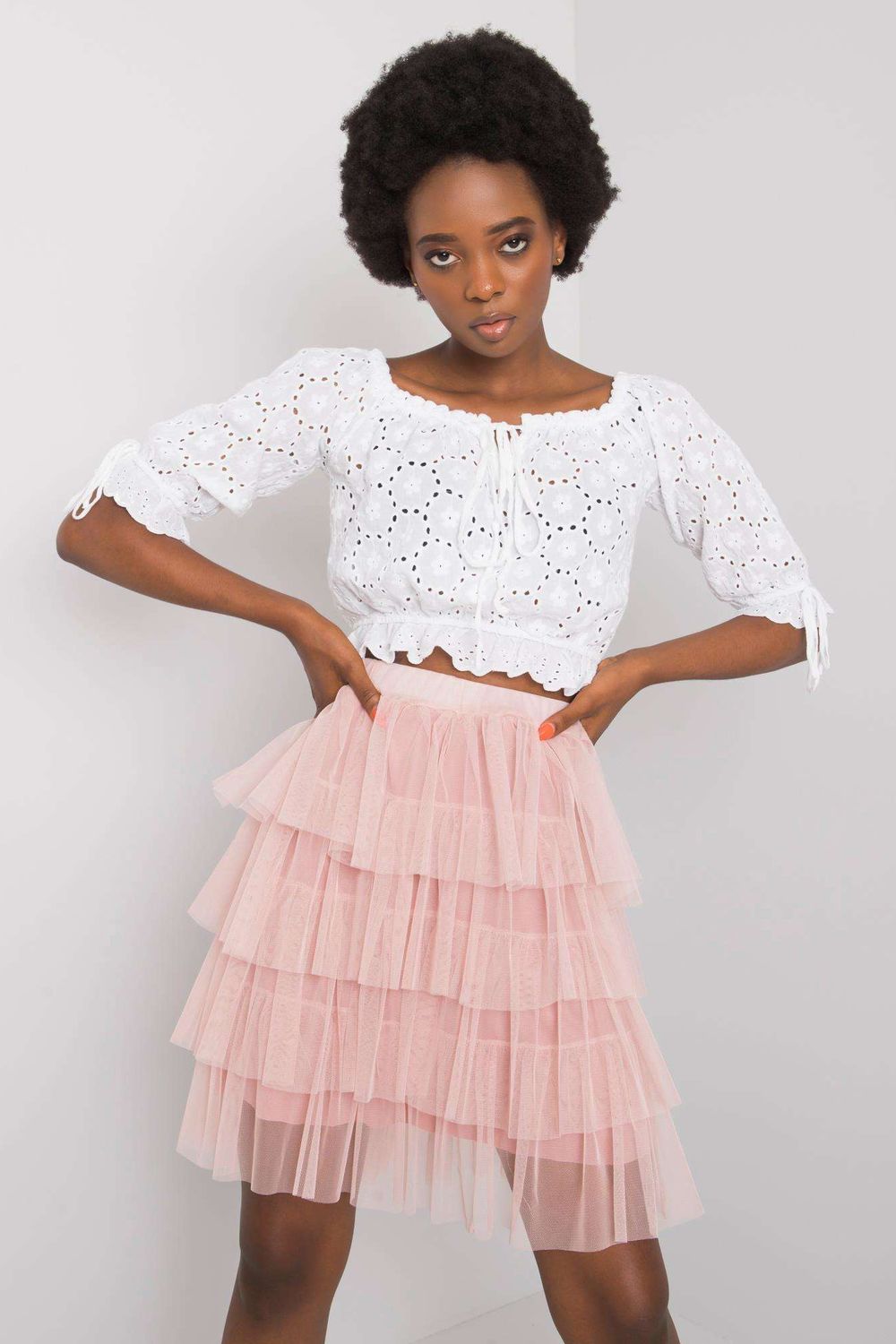  Short skirt model 206149 Och Bella  pink