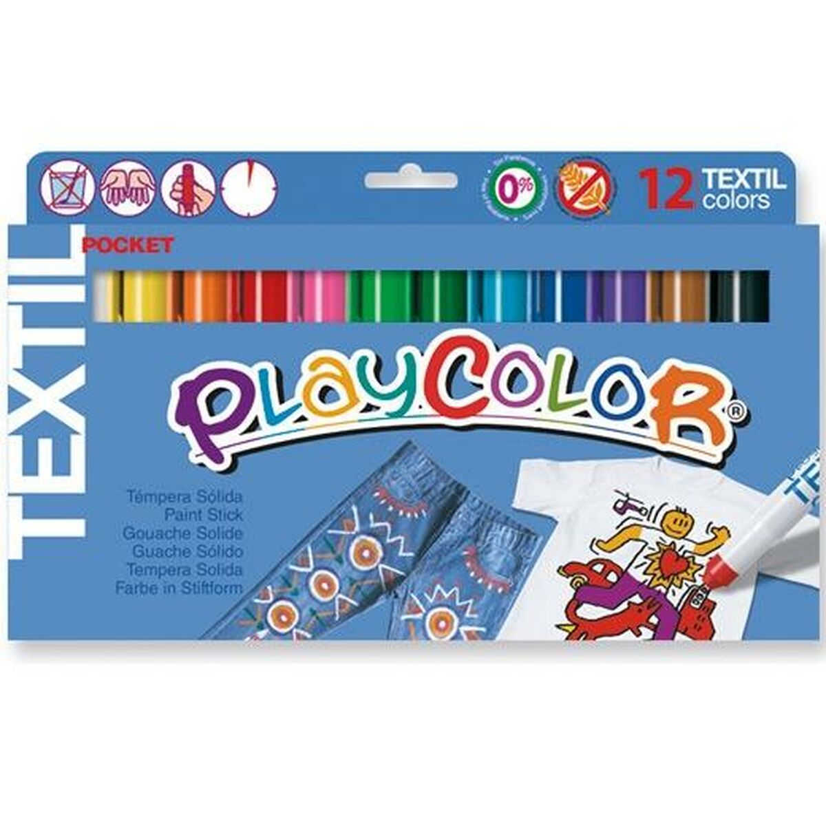 Tempera Playcolor Wielokolorowy Solid