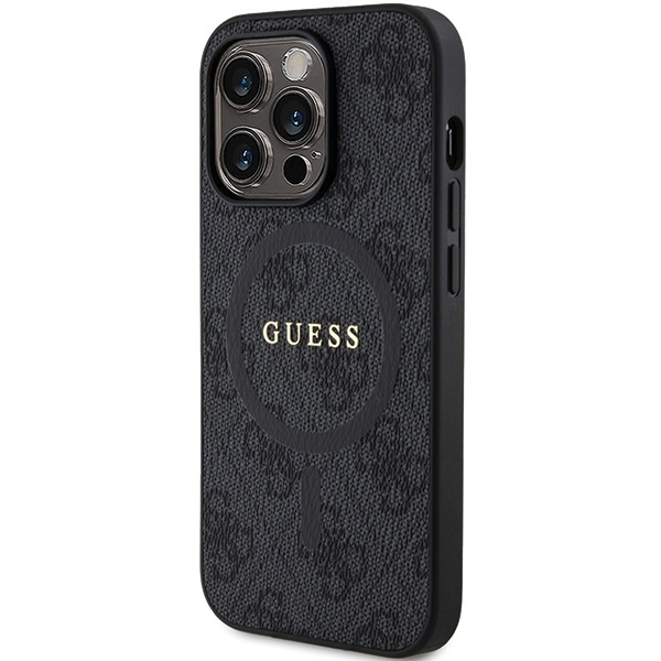 Guess GUHMP14XG4GFRK Apple iPhone 14 Pro Max hardcase 4G Collection Leather Metal Logo MagSafe black