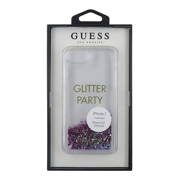 Guess GUHCP7GLUQPU Apple iPhone SE 2022/SE 2020/8/7 purple hard case Liquid Glitter Party