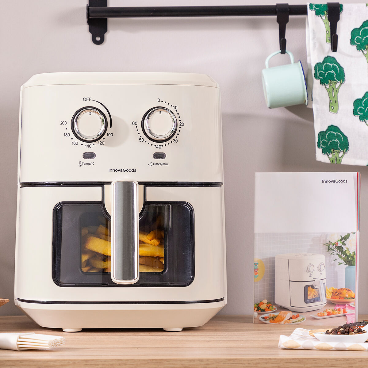 No-Oil Fryer InnovaGoods Vynner Pro 6500 Stainless steel Cream 1700 W 6,5 L No-Oil Fryer InnovaGoods Vynner Pro 6500 Stainless steel Cream 1700 W 6,5 L