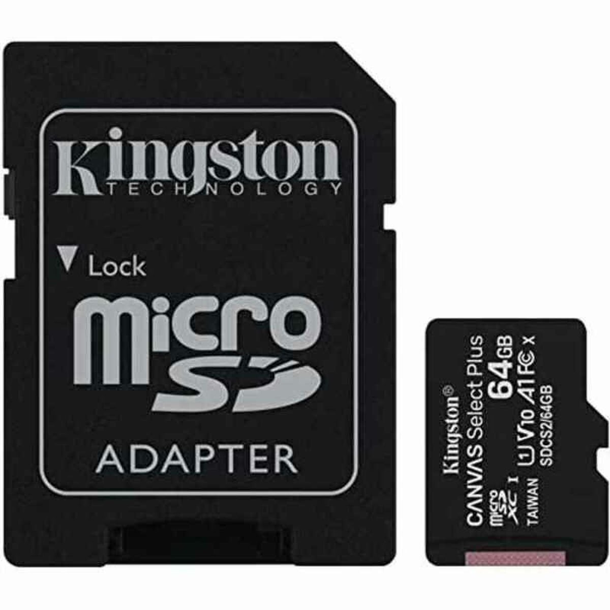 Micro SD Memory Card with Adaptor Kingston Canvas Select Plus 64 GB