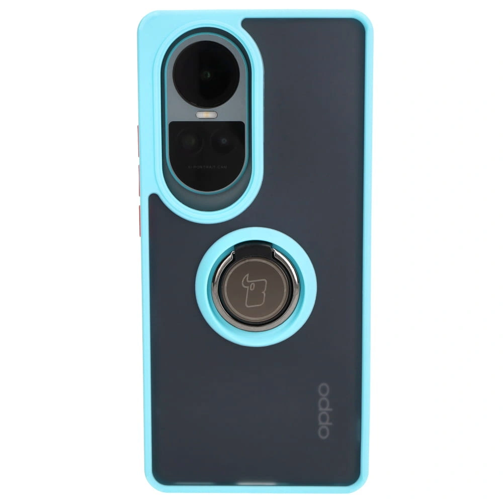 Bizon Case Hybrid Ring Oppo Reno10 / 10 Pro smoky with a light blue frame