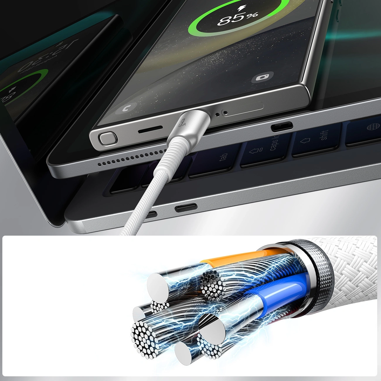 Joyroom S-A51 Cutting-Edge Series 3A USB-A / USB-C cable 1.2m grey