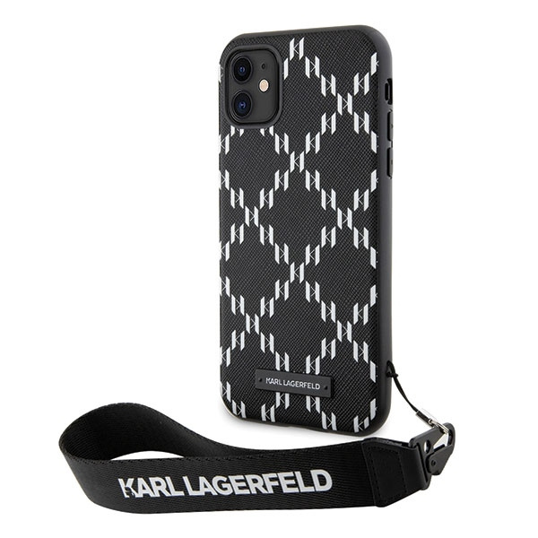 Karl Lagerfeld KLHCN61SAKLMBSK Apple iPhone 11/XR black hardcase Monogram Losange Saffiano