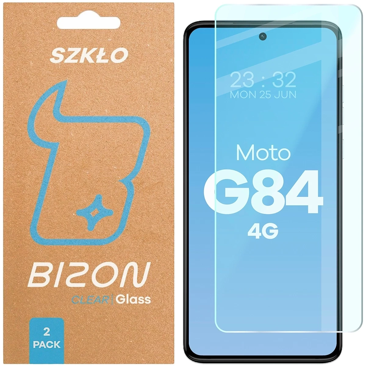Szkło hartowane Bizon Glass Clear Duo do Motorola Moto G84 5G [2 PACK]