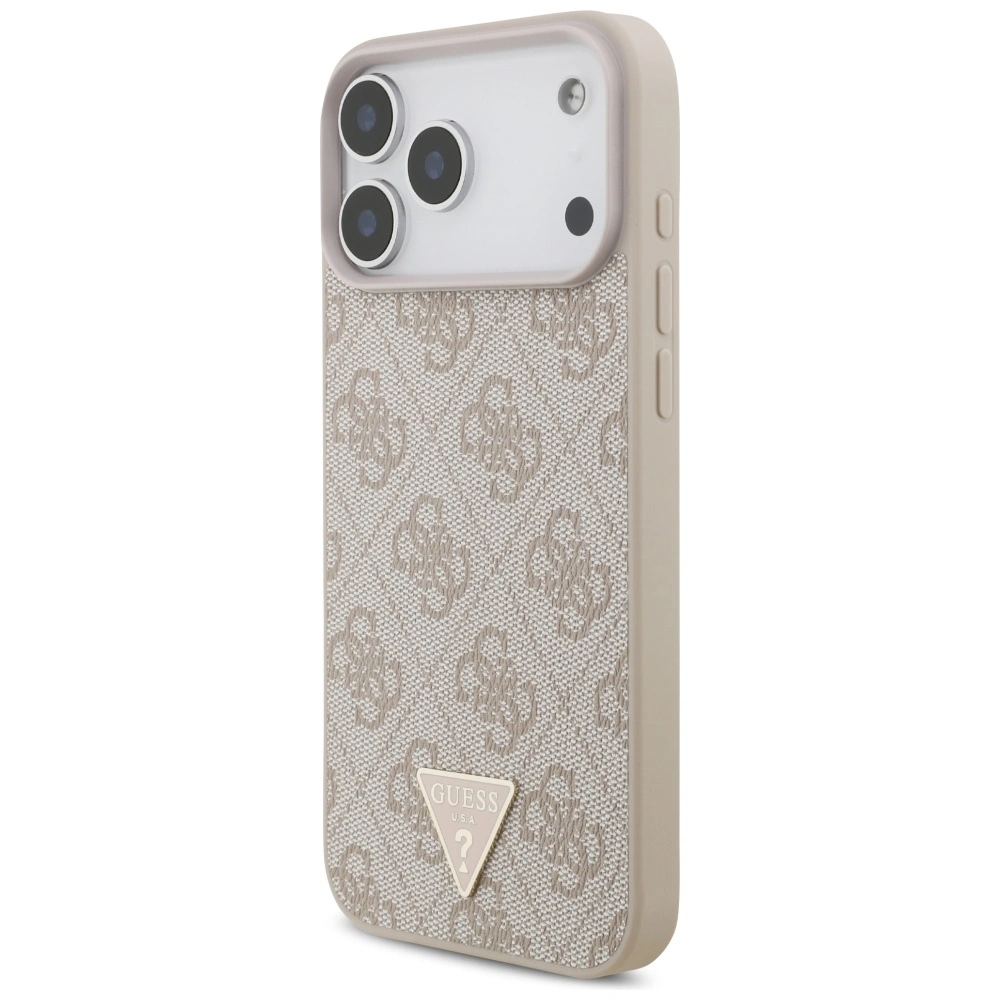 Etui Guess 4G Strap Triangle Logo MagSafe do Apple iPhone 17 Pro Max różowy