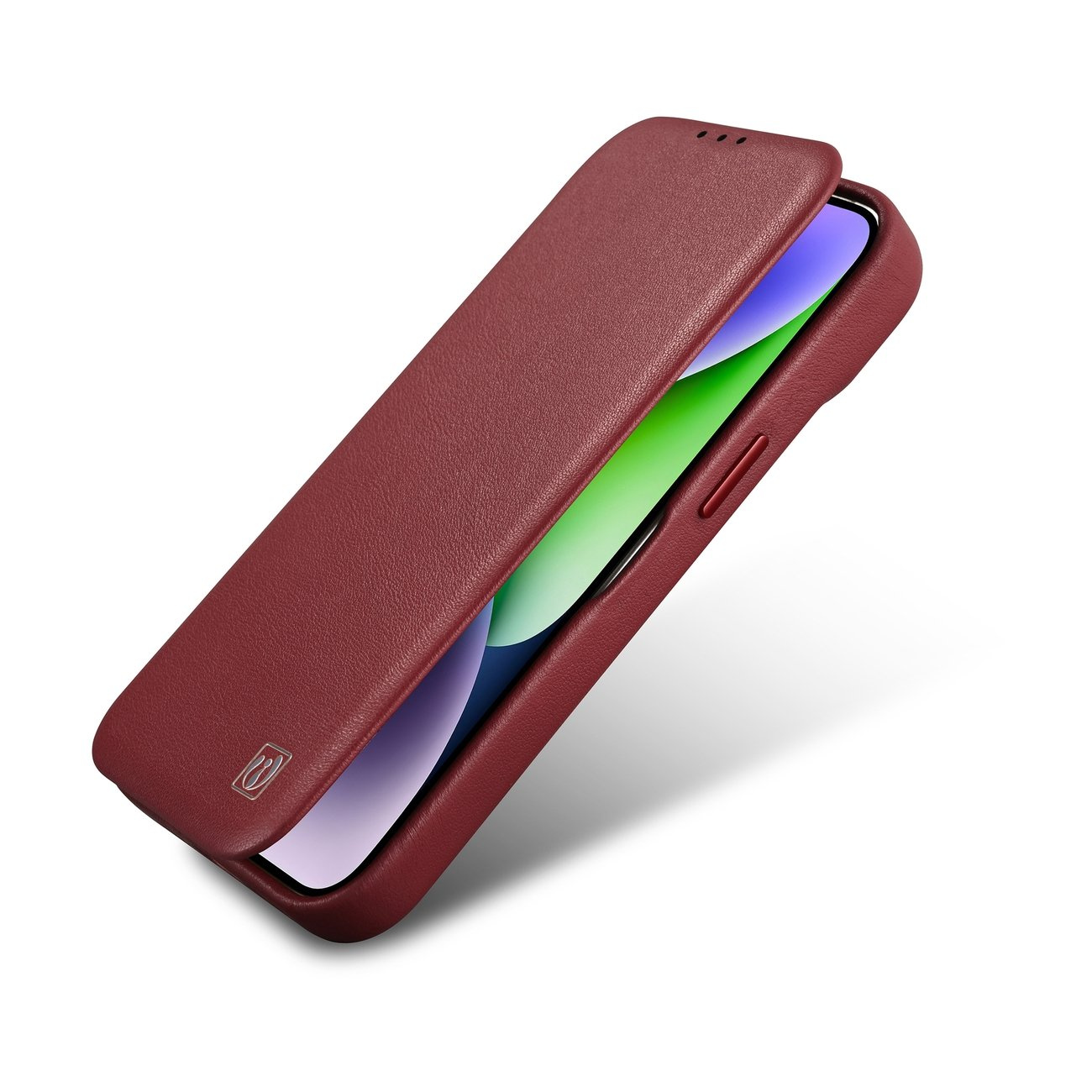 iCarer CE Premium Leather Folio MagSafe Apple iPhone 14 Pro Max red