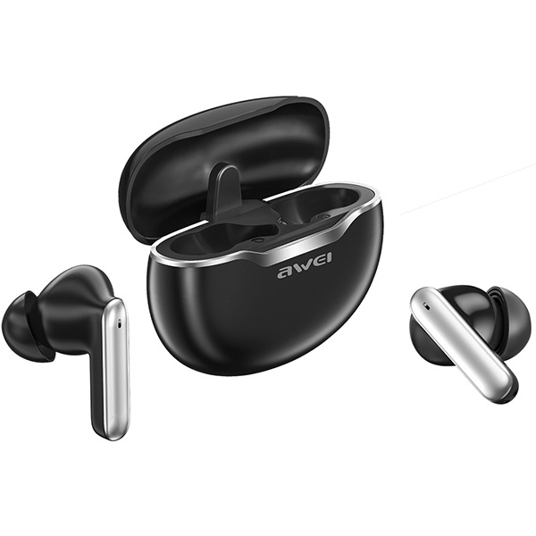 AWEI Earphones Bluetooth 5.3 T50 TWS + stacja dokująca czarny/black