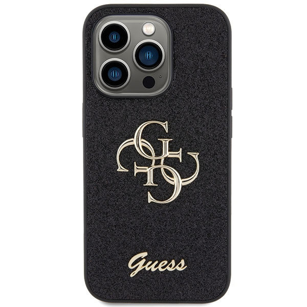 Guess GUHCP15LHG4SGK Apple iPhone 15 Pro hardcase Glitter Script Big 4G black