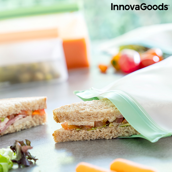 Set of Reusable Hermetically-sealed Bags Zags InnovaGoods 6 Pieces Set of Reusable Hermetically-sealed Bags Zags InnovaGoods 6 Pieces