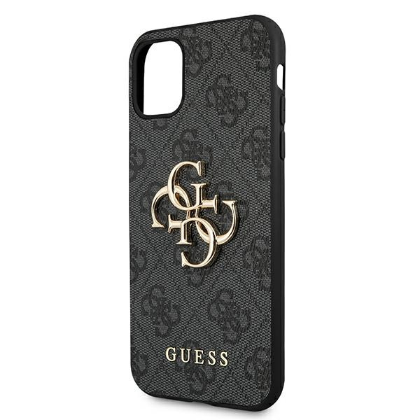 Guess GUHCN614GMGGR Apple iPhone 11 grey hardcase 4G Big Metal Logo