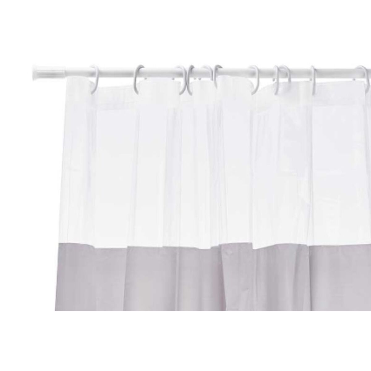 Shower Curtain Transparent 180 x 180 cm Grey Plastic PEVA (12 Units)