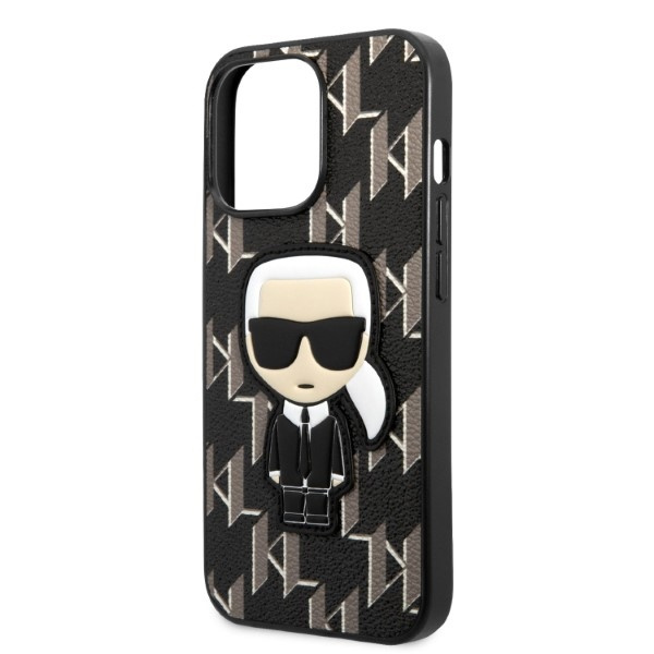 Karl Lagerfeld KLHCP13LPMNIKBK Apple iPhone 13 Pro hardcase black Monogram Ikonik Patch