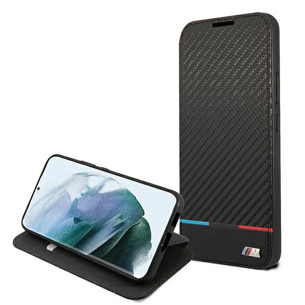 BMW BMBKS22MPUCARTCBK Samsung Galaxy S22+ Plus black bookcase M Collection Triangles