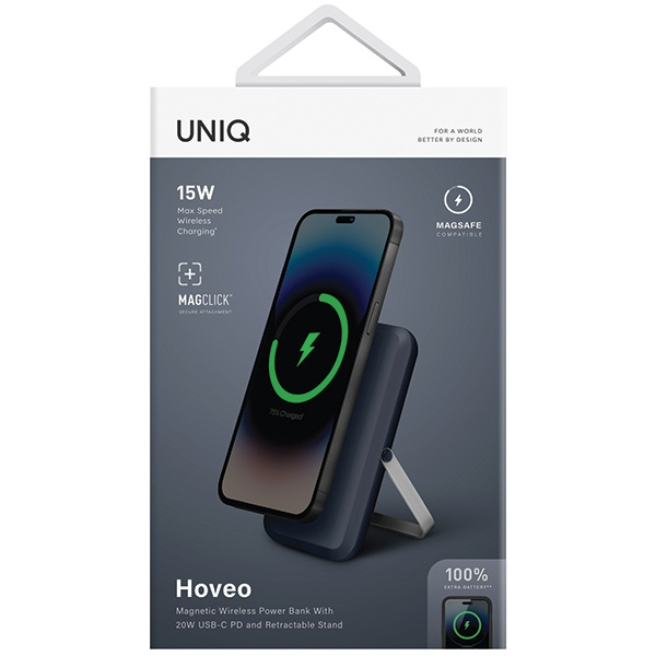 UNIQ Hoveo 5000mAh USB-C 20W PD Fast charge Wireless Magnetic storm blue