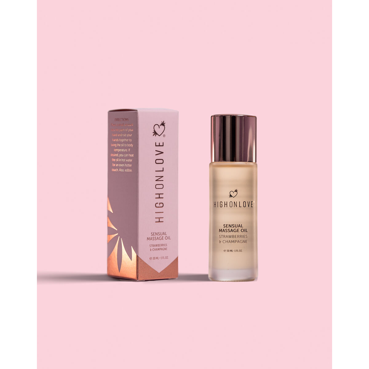 Erotic Massage Oil Highonlove Strawberry Strawberry Sparkling Wine 30 ml