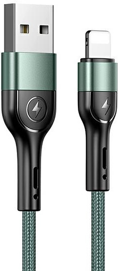 USAMS Nylon Cable U55 2A Lightning U55 green 1m SJ448USBSG02 (US-SJ448)