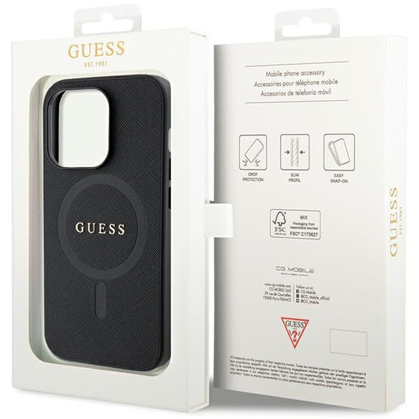 Guess GUHMP14XPSAHMCK Apple iPhone 14 Pro Max hardcase Saffiano MagSafe black