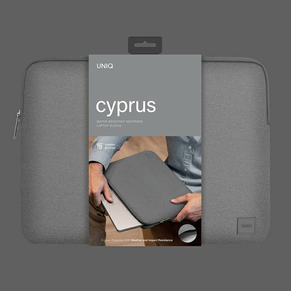 UNIQ Cyprus laptop Sleeve 16 inch marl grey Water-resistant Neoprene