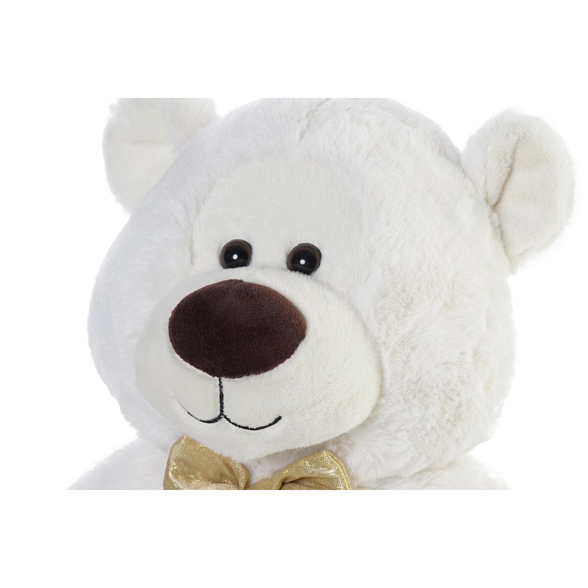 Teddy Bear DKD Home Decor Bow tie Golden White Children's Bear 25 x 25 x 30 cm