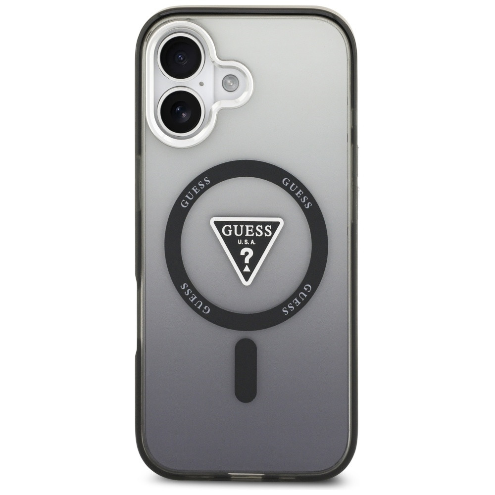 Etui Guess IML Gradient Triangle Logo MagSafe do Apple iPhone 17 czarny