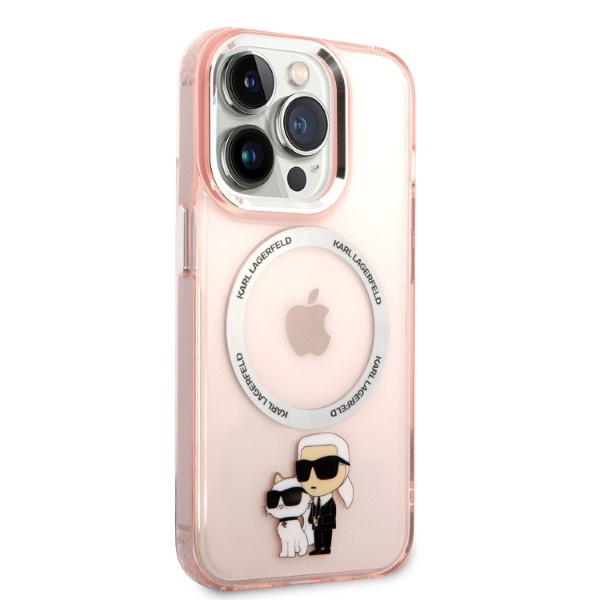 Karl Lagerfeld KLHMP14XHNKCIP Apple iPhone 14 Pro Max hardcase pink IML NFT Karl&Choupette Magsafe