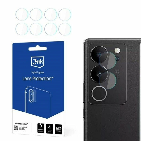 Hybrid glass for the camera lens 3MK Lens Protect Vivo V29 5G [4 PACK]