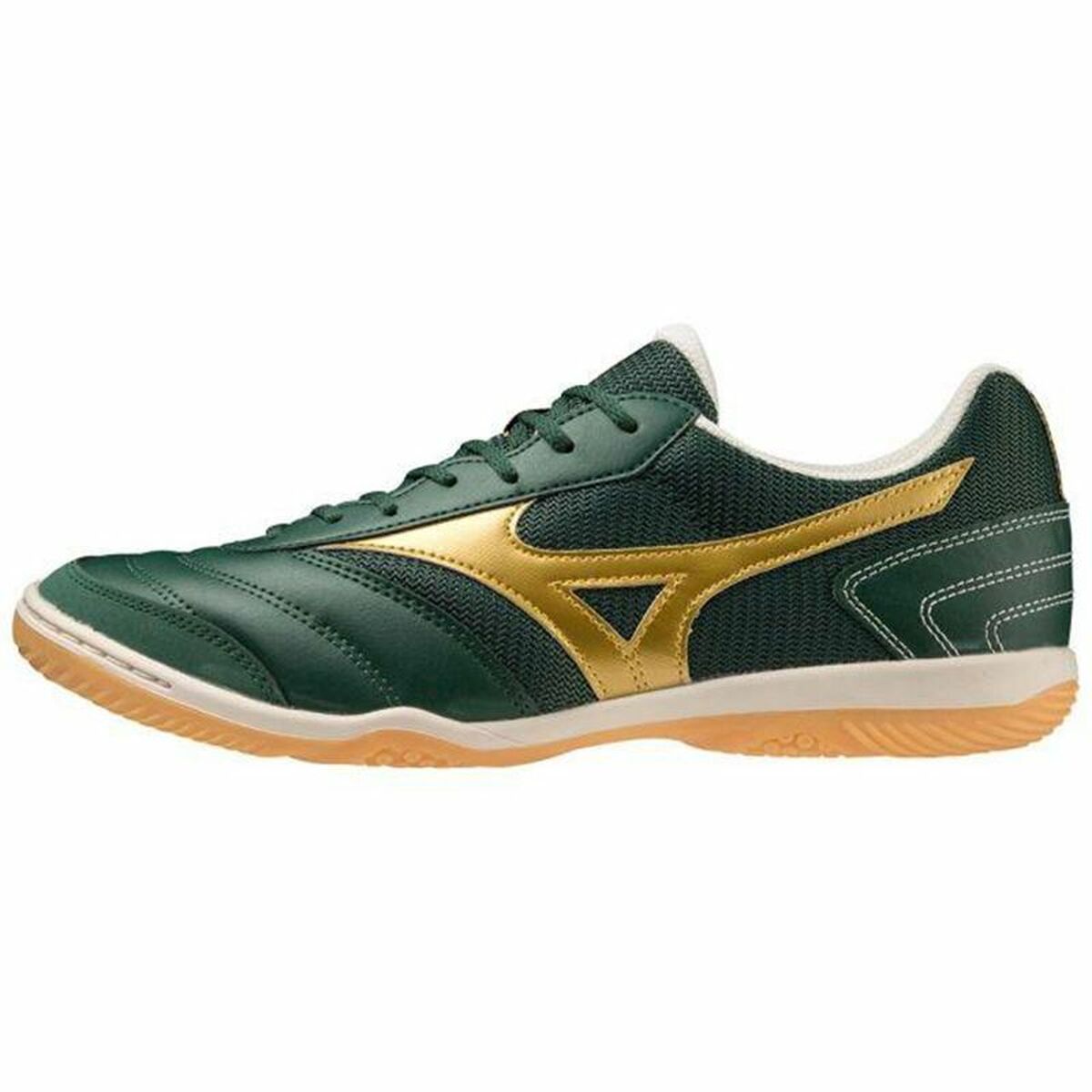 Adult's Indoor Football Shoes Mizuno Mrl Sala Club IN Green Golden Adult's Indoor Football Shoes Mizuno Mrl Sala Club IN Green Golden
