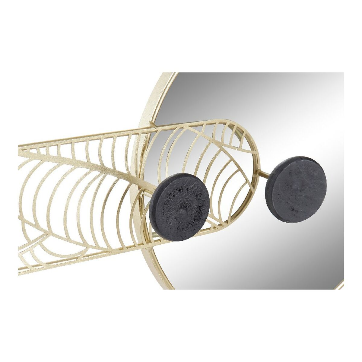 Wandspiegel DKD Home Decor Schwarz Gold Kristall Eisen 44 x 7 x 25 cm