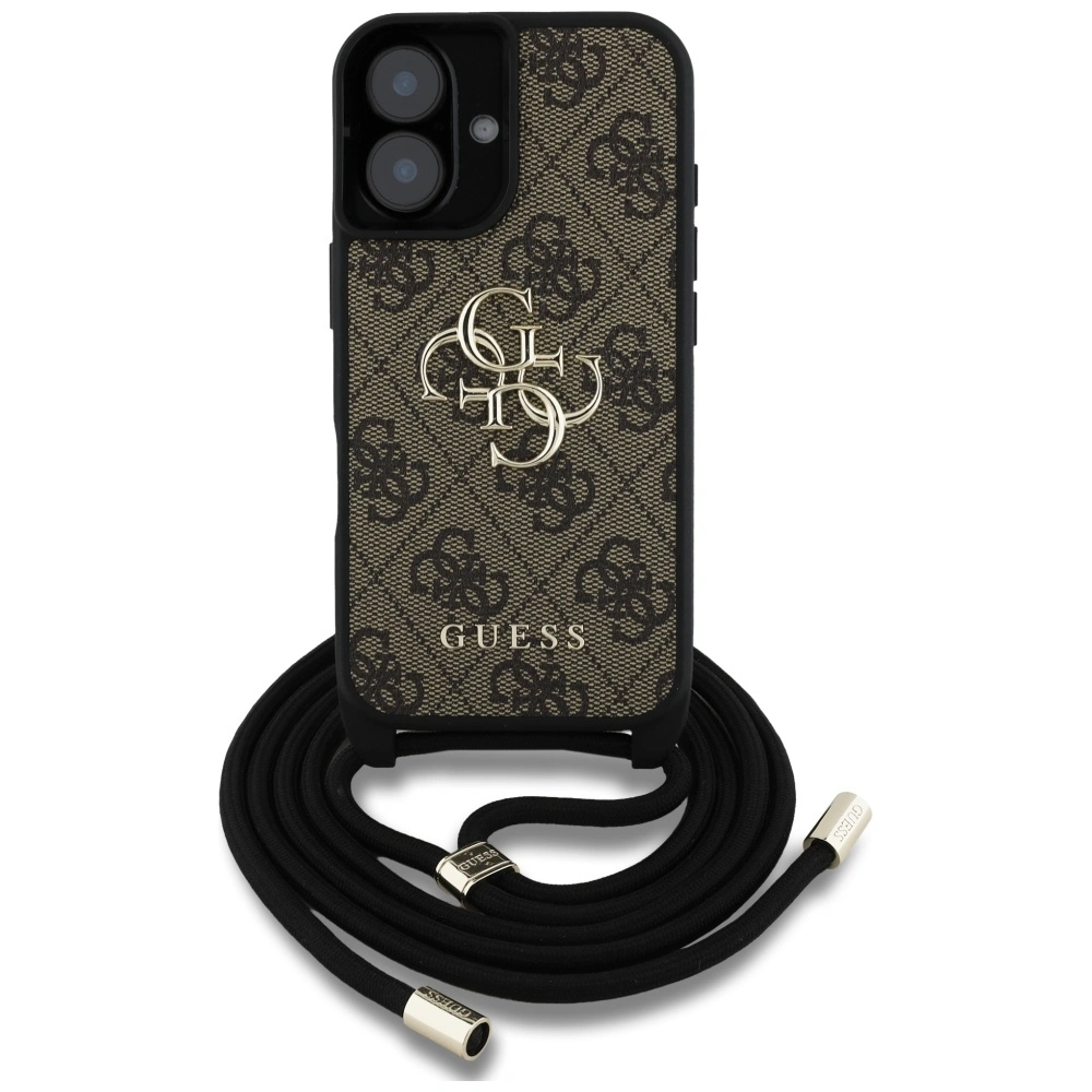 Guess 4G Big Logo Cord Stap Crossbody Apple iPhone 16 Plus brown