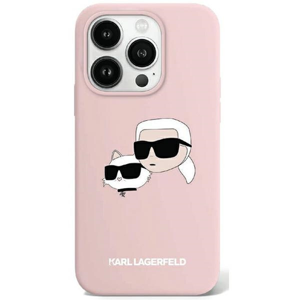 Karl Lagerfeld KLHMP15XSKCHPPLP Apple iPhone 15 Pro Max hardcase Silicone Karl & Choupette MagSafe pink