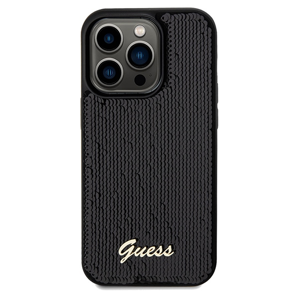 Guess GUHCP14LPSFDGSK Apple iPhone 14 Pro hardcase Sequin Script Metal black
